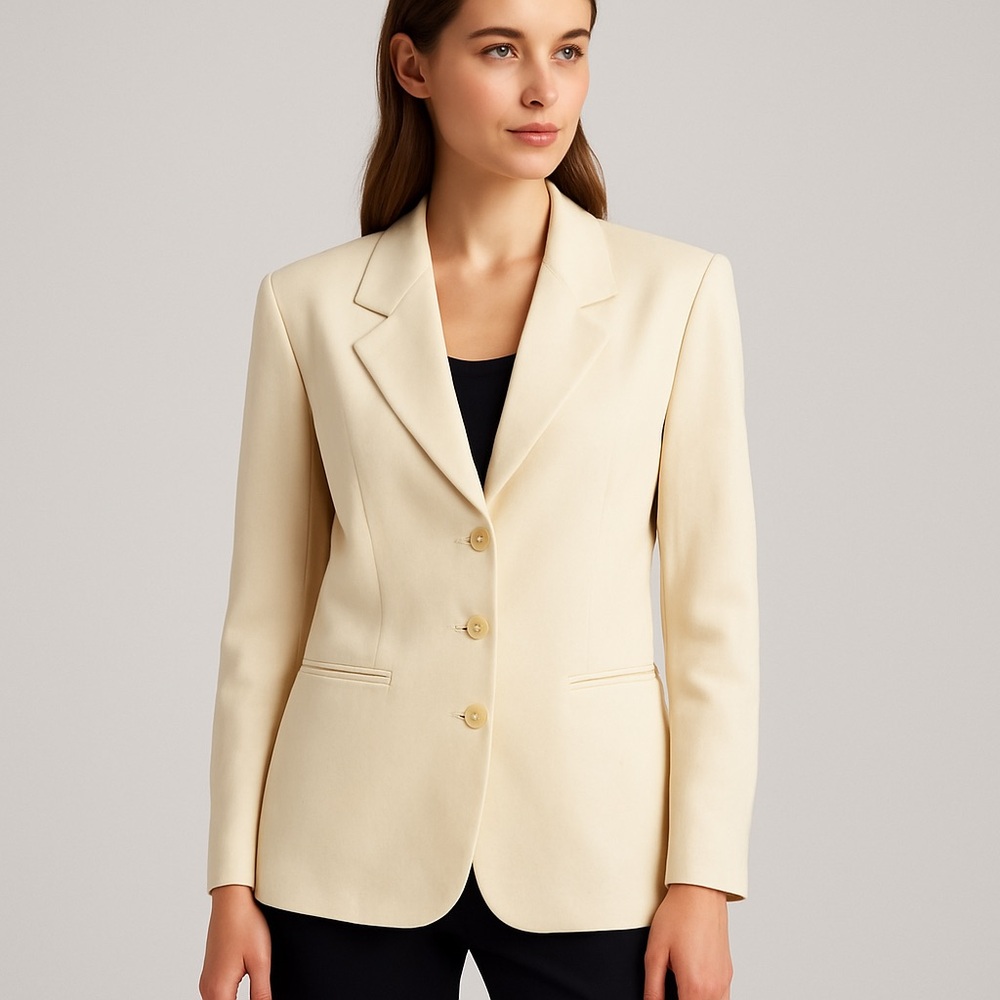 Louis Féraud for Neiman Marcus Exclusive Cream Wool Blazer